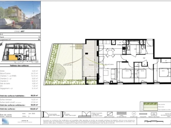 Appartement T4 neuf avec terrasse et jardin à Nîmes 