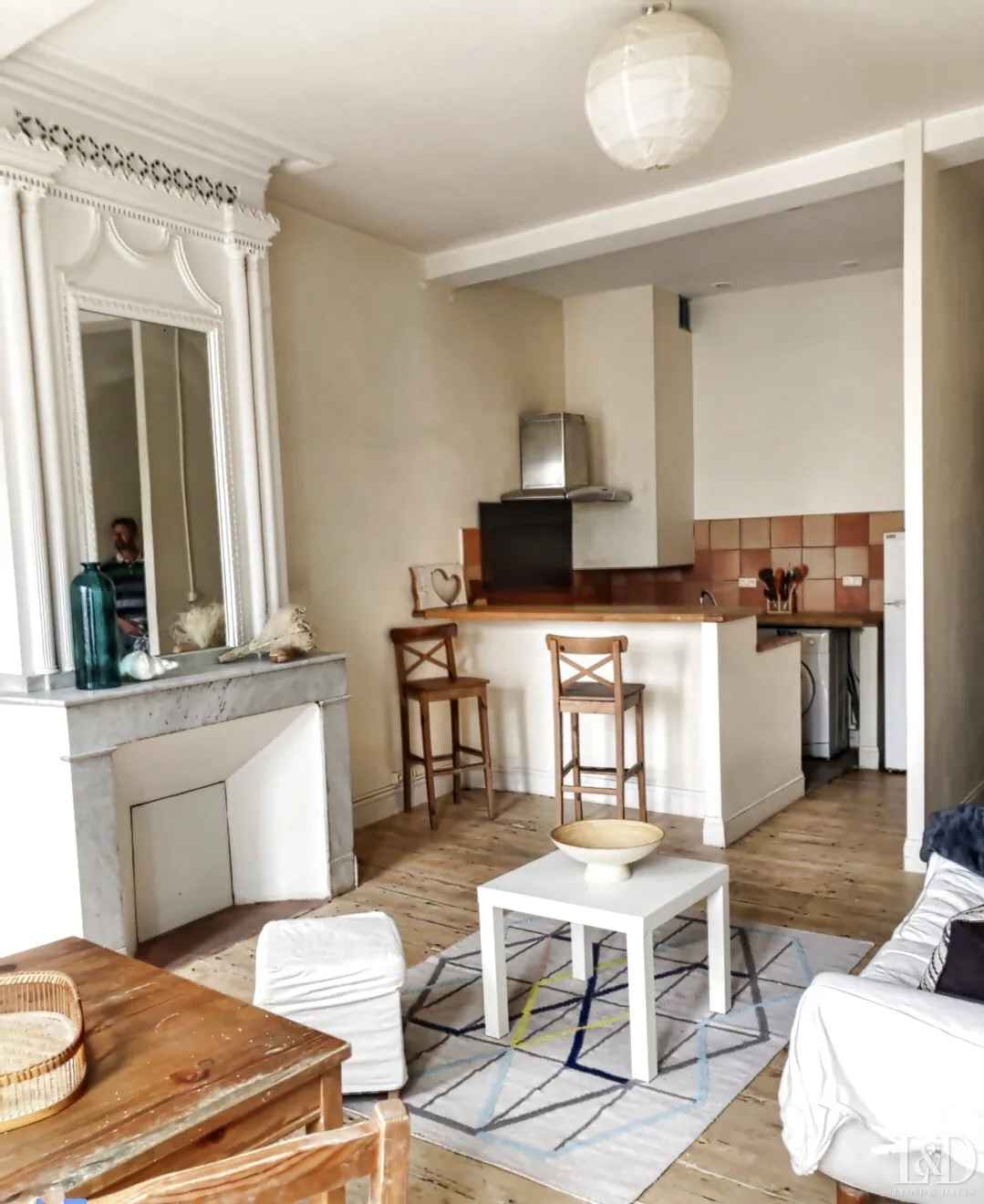 Appartement de village à Levignac (31530) - 1 chambre, bureau et cheminée 