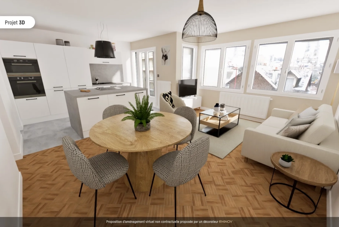 Appartement de type 3 avec balcon, lumineux et une vue dégagée 
