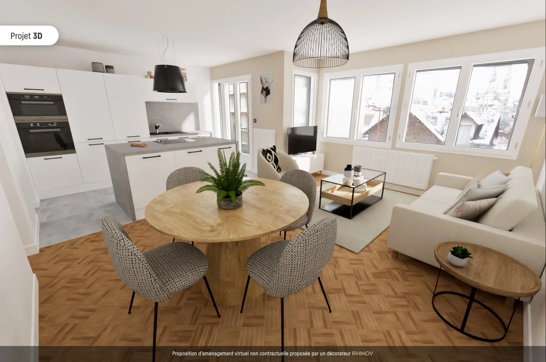 Appartement de type 3 avec balcon, lumineux et une vue dégagée 
