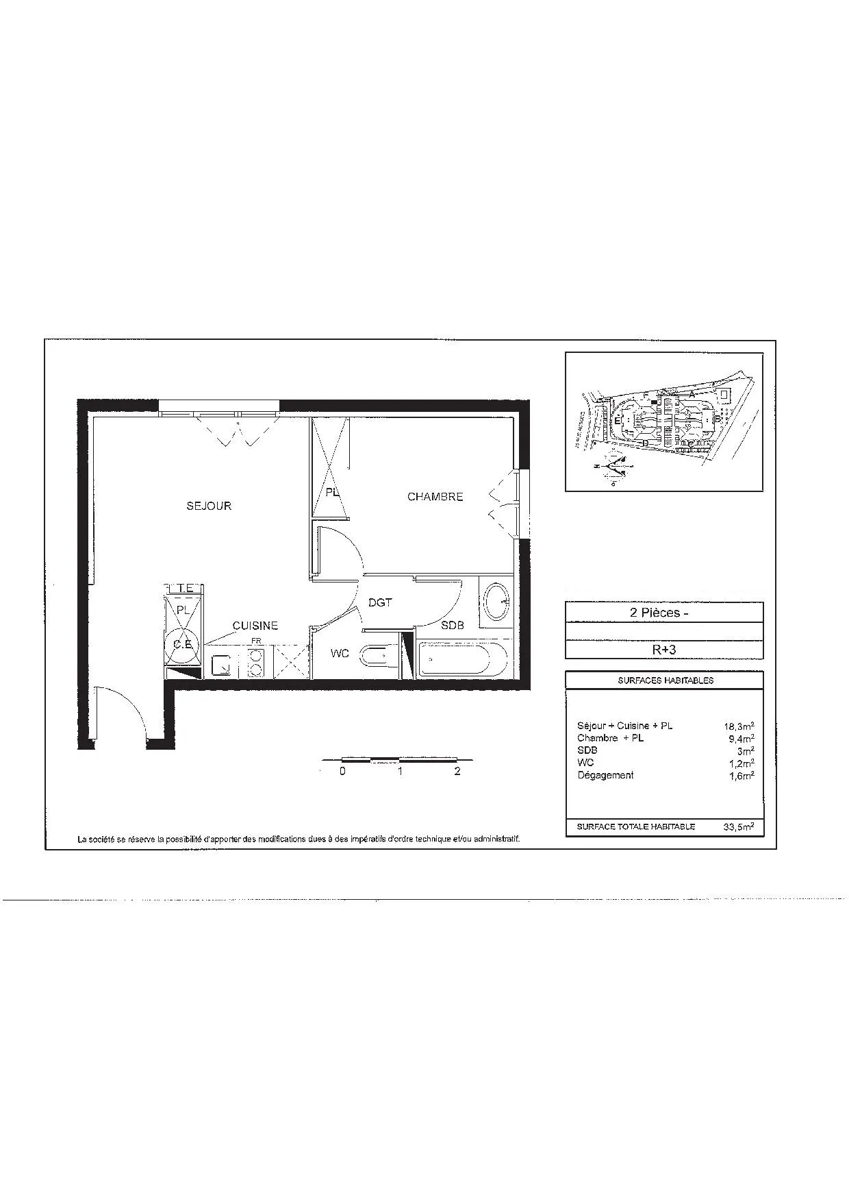 A vendre - En exclusivité - Appartement T2 de 33.50 m2 à Bruges 