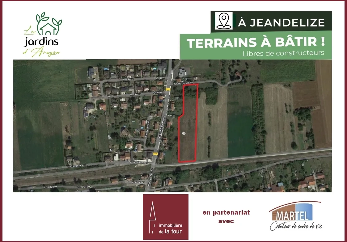 22 terrains à bâtir libres de constructeur à acheter à Jeandelize 