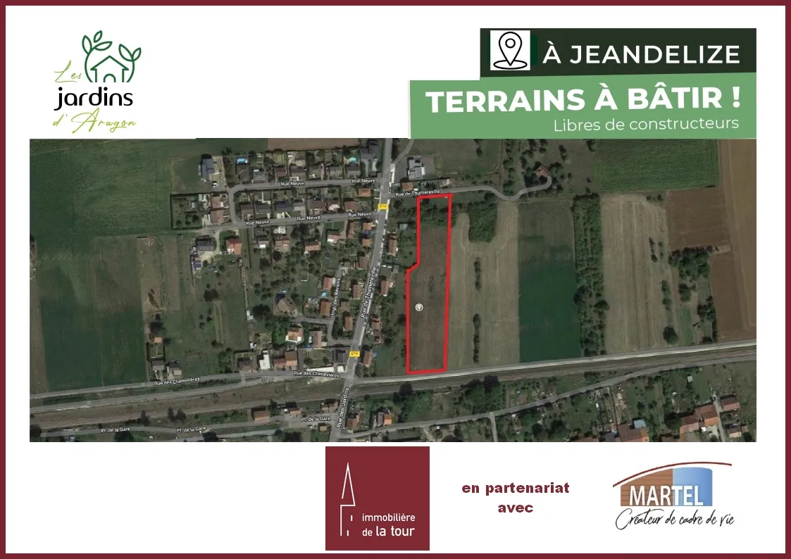 22 terrains à bâtir libres de constructeur à acheter à Jeandelize 