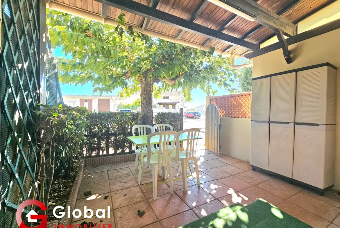 Maison T2 avec cabine, terrasse et parking à Portiragnes 