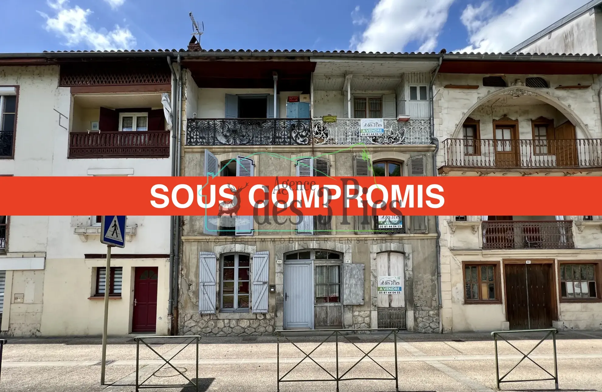 Maison de ville sur 3 niveaux, plein centre - Salies-du-Salat 