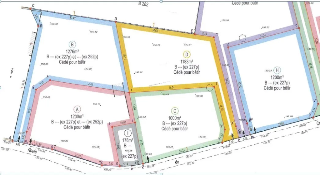 5 Parcelles à bâtir de 1000 à 1200 m2 à Serquigny