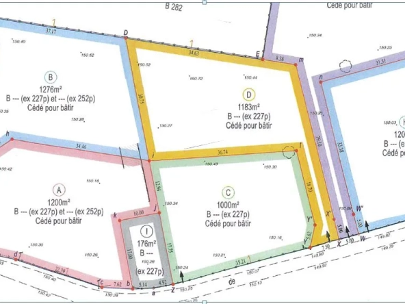 5 Parcelles à bâtir de 1000 à 1200 m2 à Serquigny