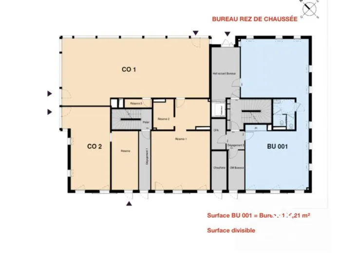 PLAN RDC / LOCAUX COMMERCIAUX Locaux de bureaux à Saint Brieuc 