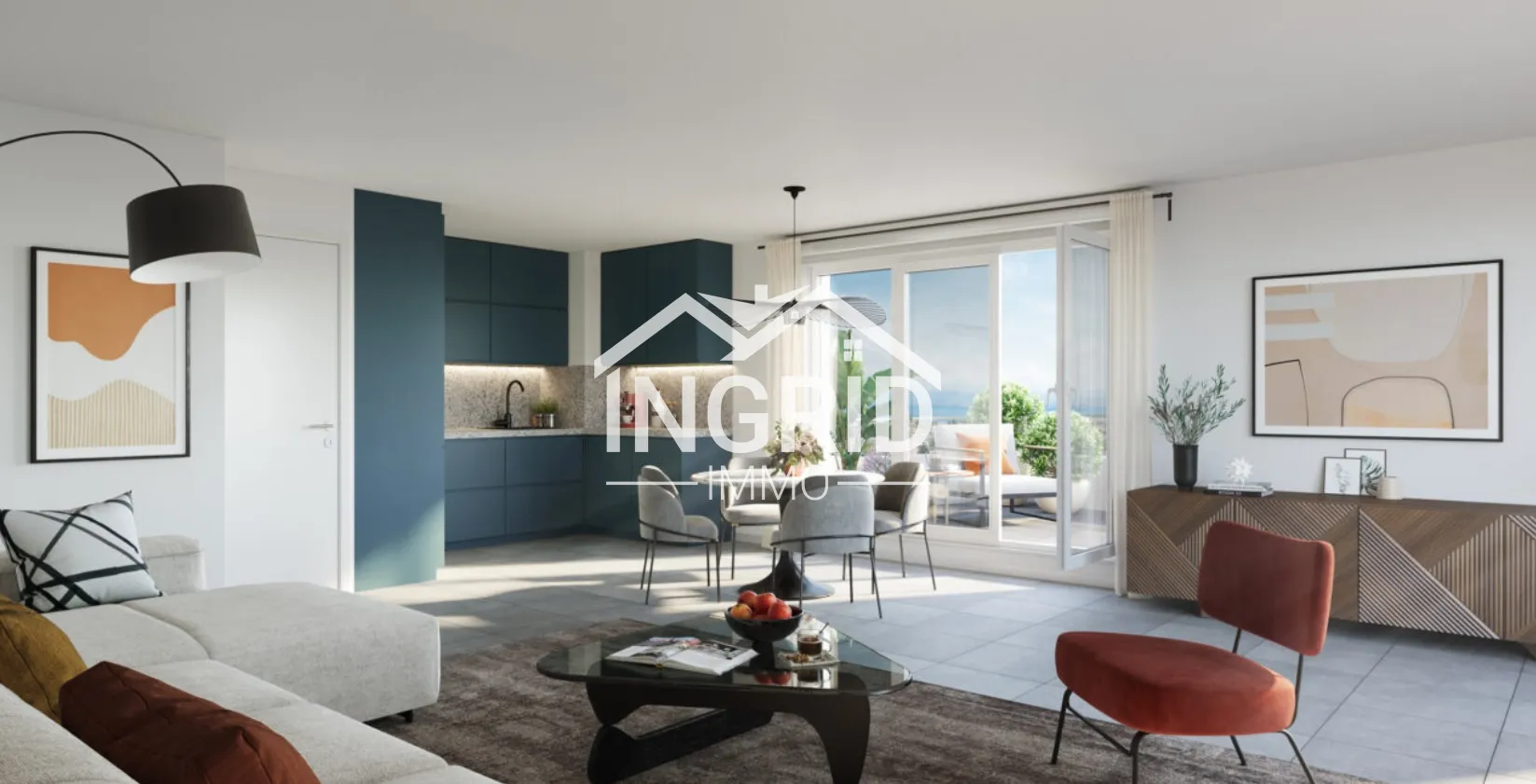 Appartement T2 avec balcon et parking couvert à Thonon-les-Bains 
