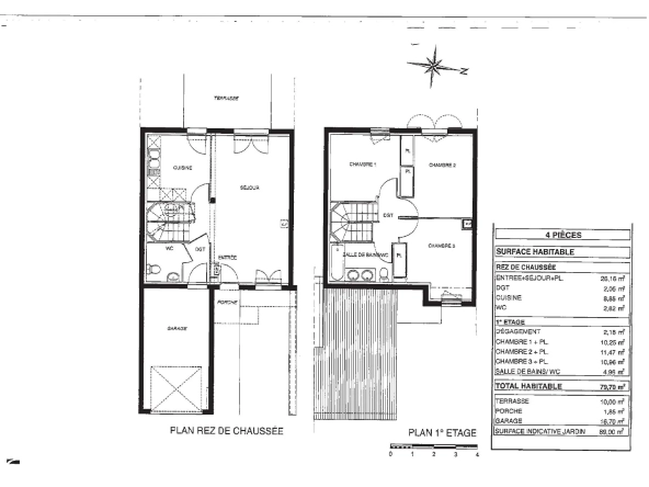 Vente - Villa T4 de 79.70 m2 à Launaguet 