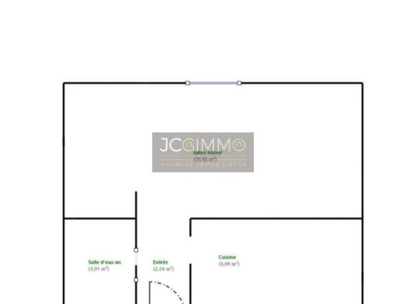 Appartement T1 31m2 à Sollies Pont centre 