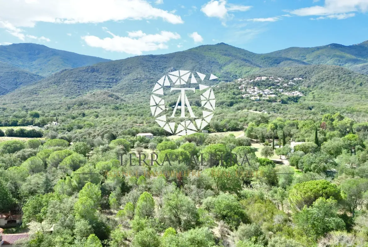 Beau terrain constructible avec vue sur les Albères à Laroque des Albères 