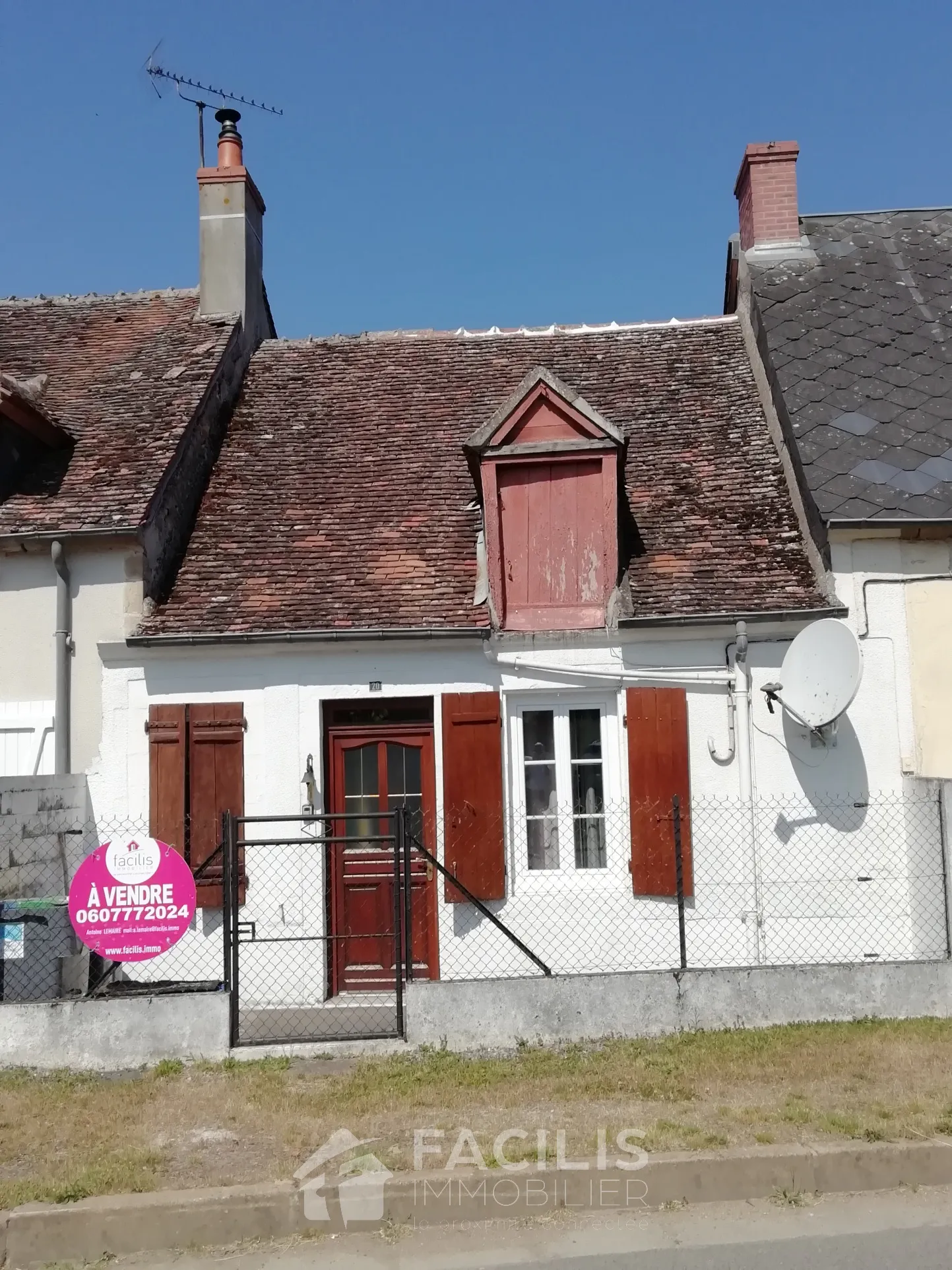 Maison de village type F2 de plain-pied avec jardin 