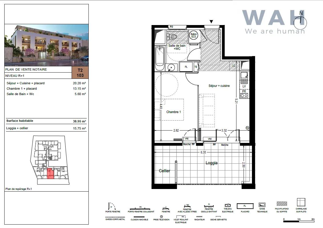 Vente Appartement 2 pièces 42m2 avec terrasse et parking - 34400 Lunel 