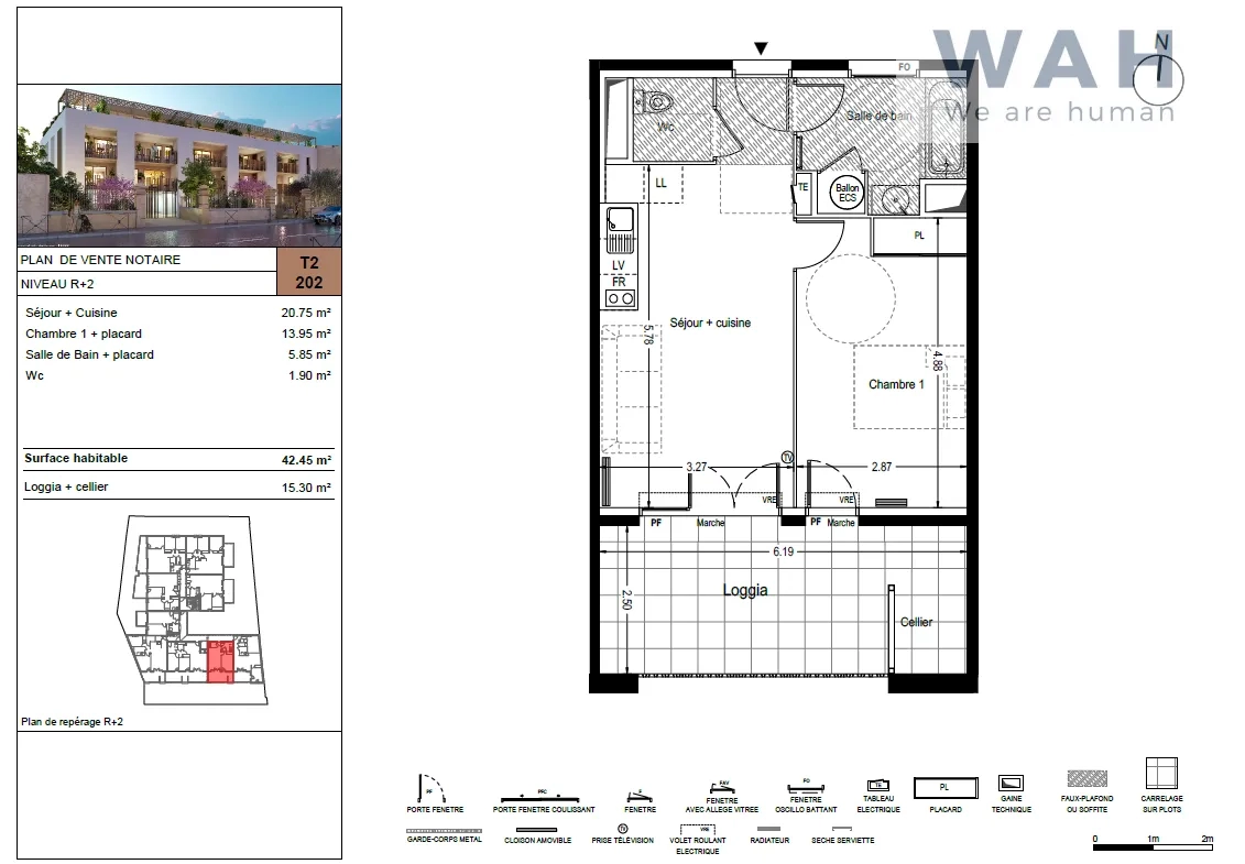 Vente Appartement 2 pièces 42m2 avec terrasse et parking - 34400 Lunel 