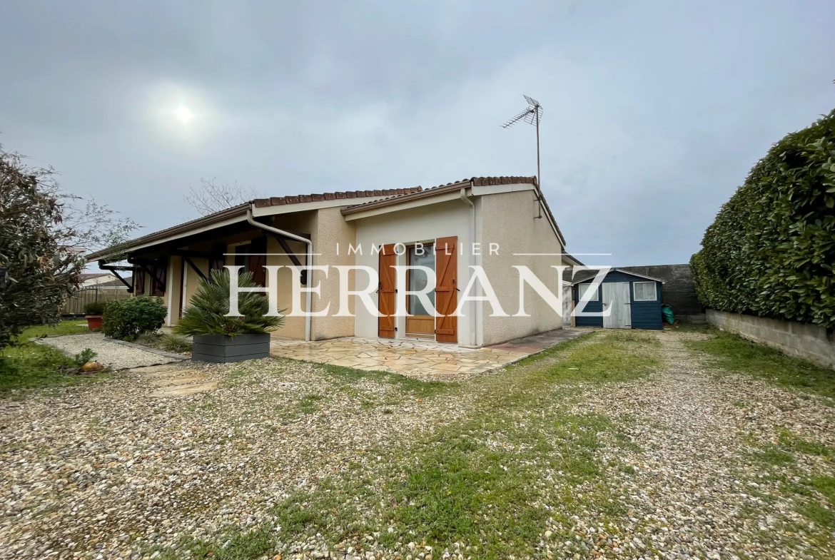 Maison individuelle de plain-pied avec 3 chambres et jardin à Libourne 