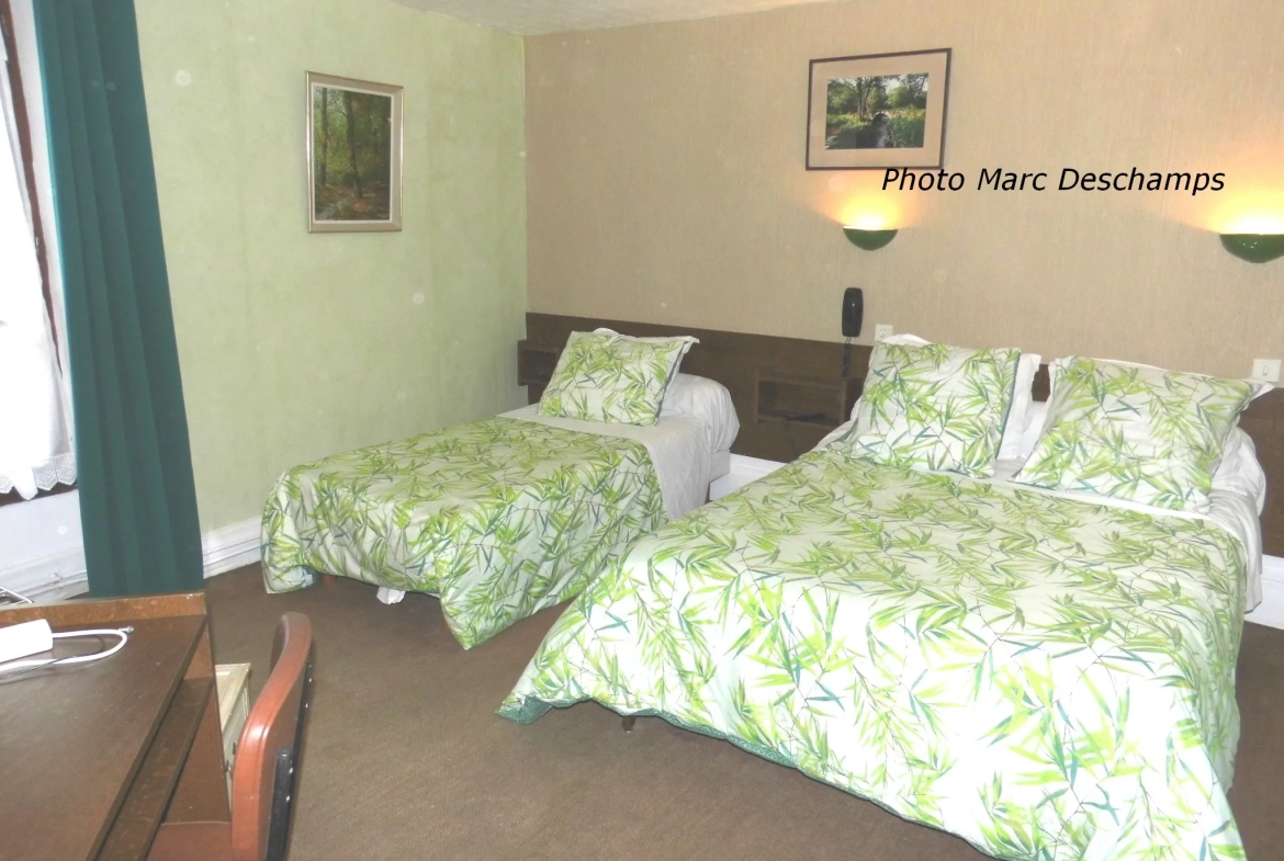 Immeuble de centre ville , hotel-bar-restaurant 13 chambres + appartement privé surface de 620m2 hab., courett 
