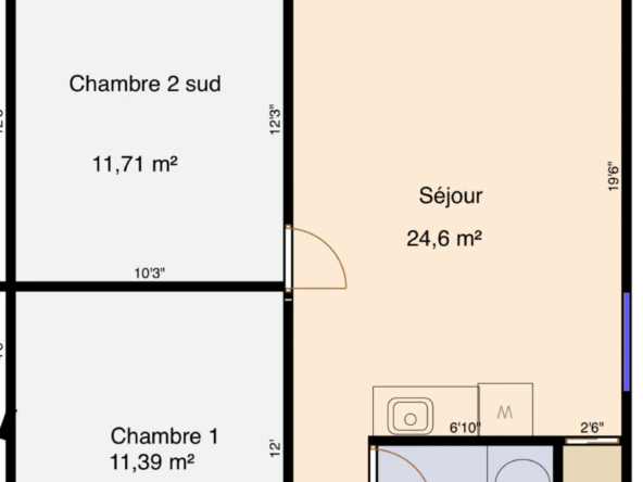 Appartement 3 pièces avec jardin privatif et garage à Magagnosc 