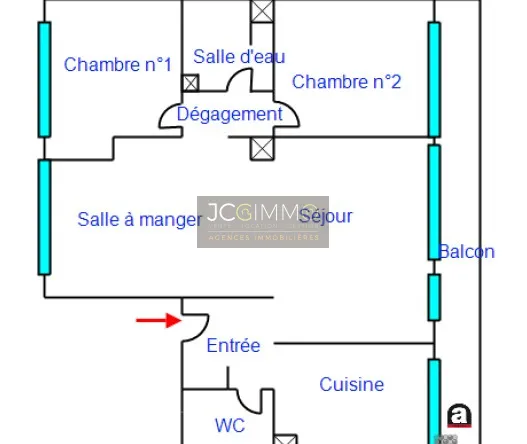 Appartement T3 rénové avec terrasse à La Garde 