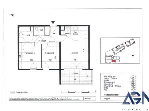 À Vendre : Appartement 3 Pièces 59,65 m² à Montpellier 