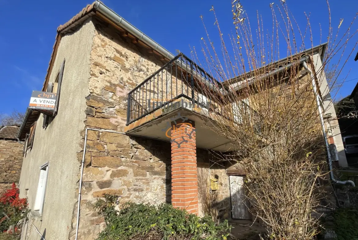 Vente maison en pierres à Broquiès avec terrasses et grand terrain 