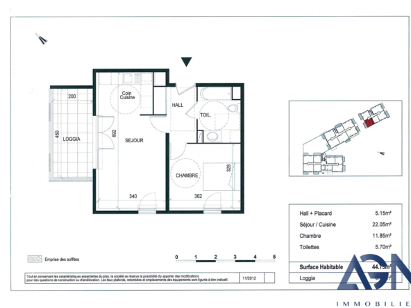 Appartement 2 pièces 44,75 m² à vendre à Montpellier - Quartier Alco 