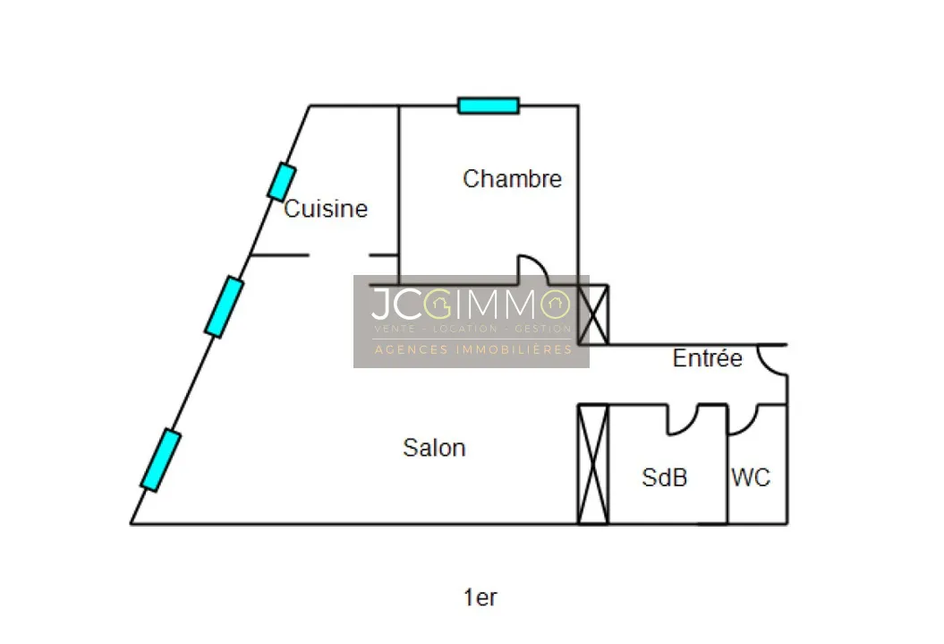 Appartement T2 46 m² en parfait état à Sollies Toucas 