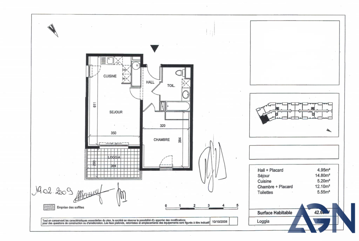 Vente appartement T2 42,60 m² avec terrasse et garage à Montpellier 