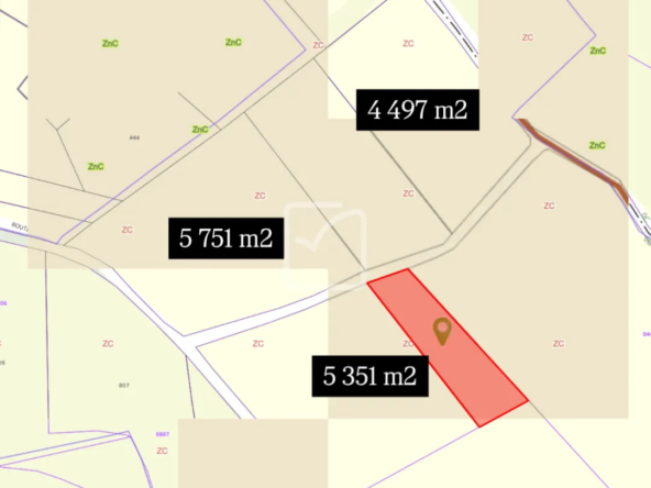 Vente de terrain constructible à La Cassagne - 5351 m² 