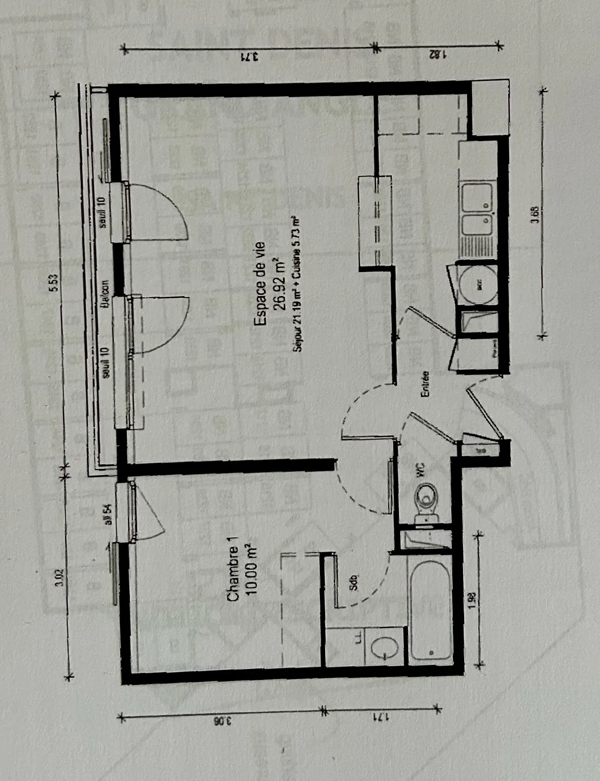 À vendre Appartement T2 de 43,11 m² à Saint-Denis - Pleyel 