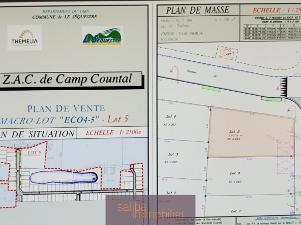 Terrain à bâtir viabilisé de 319 m² au Séquestre 