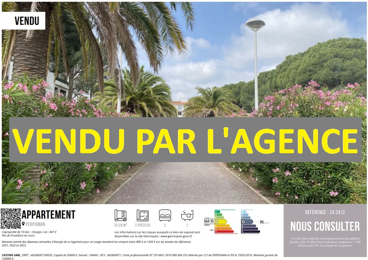 Appartement T3 à rénover, quartier Moulin à Vent à Perpignan 