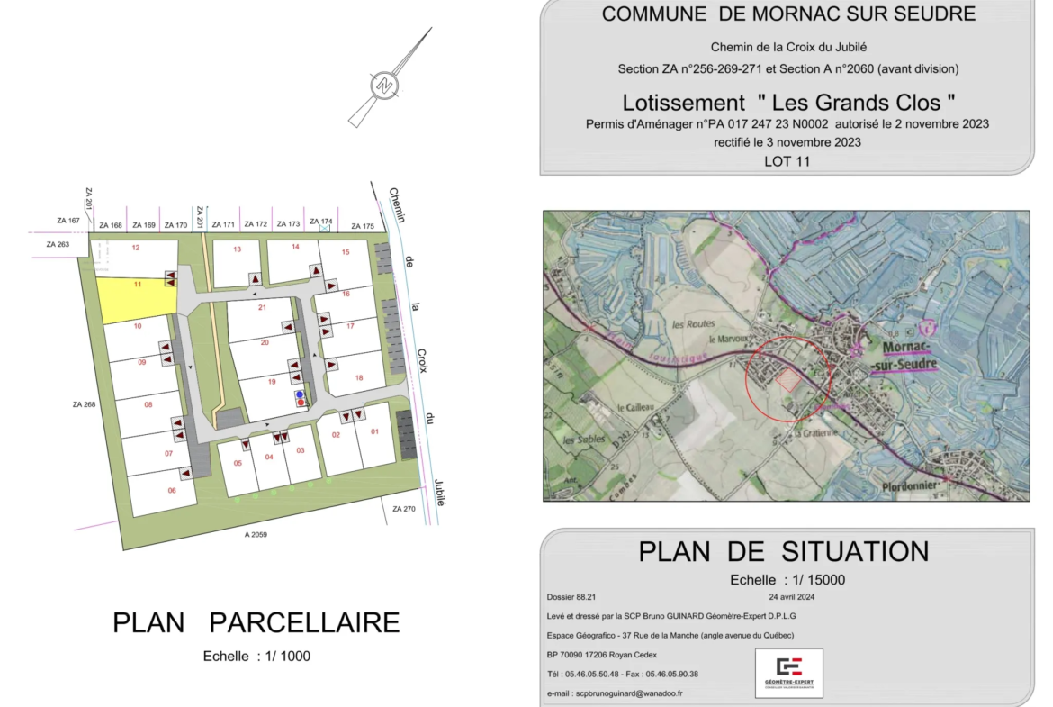 Terrain viabilisé de 505 m² à Mornac-sur-Seudre 