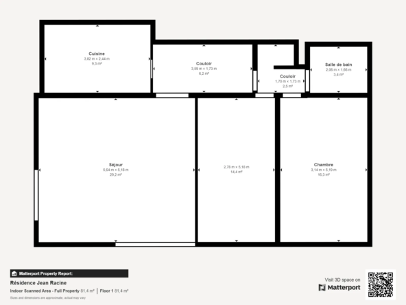 Caen, résidence Jean Racine, appartement 3 pièces avec parking et cave 
