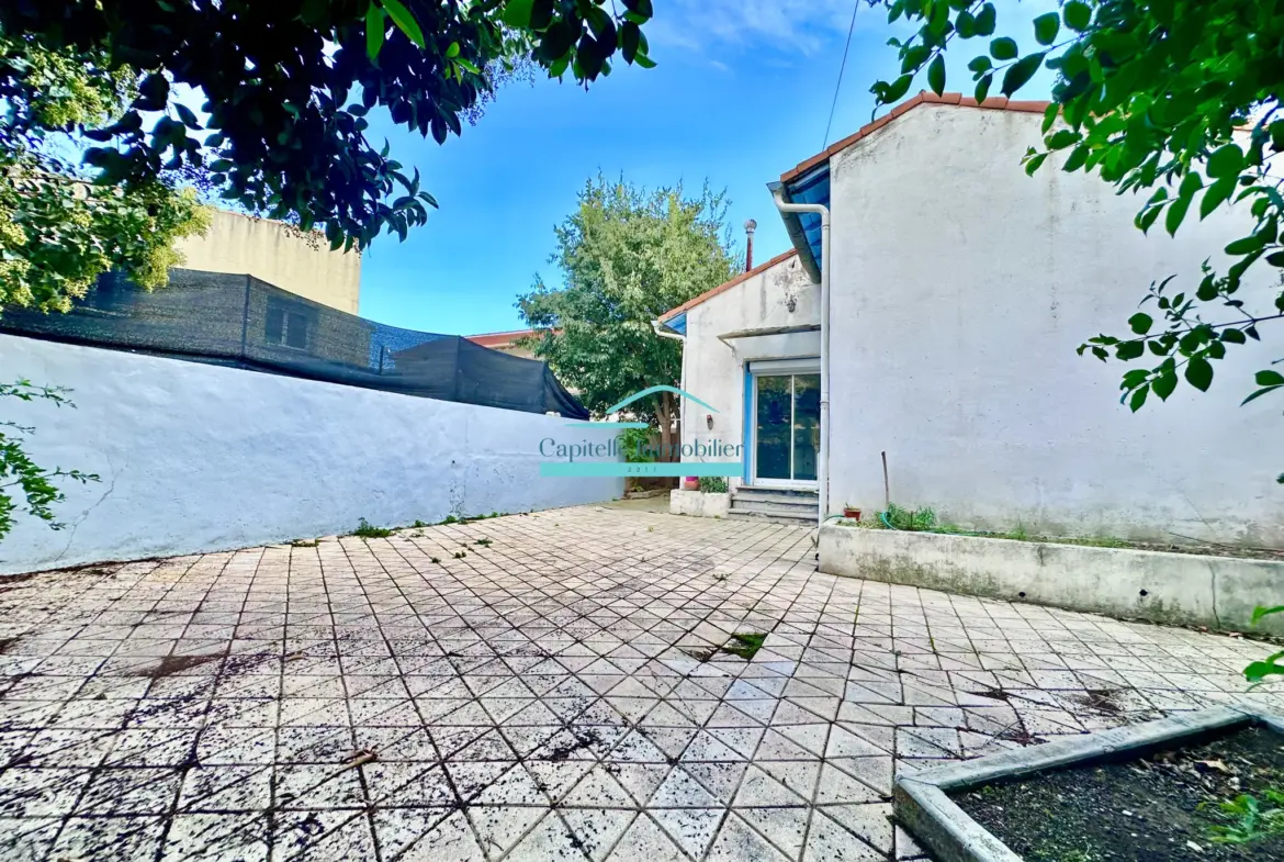 Maison plain-pied T3 à vendre à Mireval, 70 m² sur terrain de 258 m². 