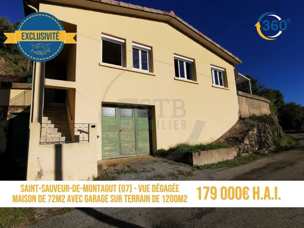 Maison individuelle de 72m² sur 1200m² de terrain à Saint-Sauveur-de-Montagut