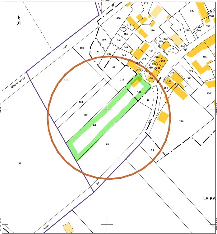 Terrain constructible à Paudy - 602 m² 