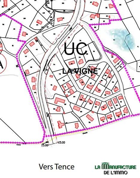 Terrain constructible à Montfaucon-en-Velay de 1574 m² 