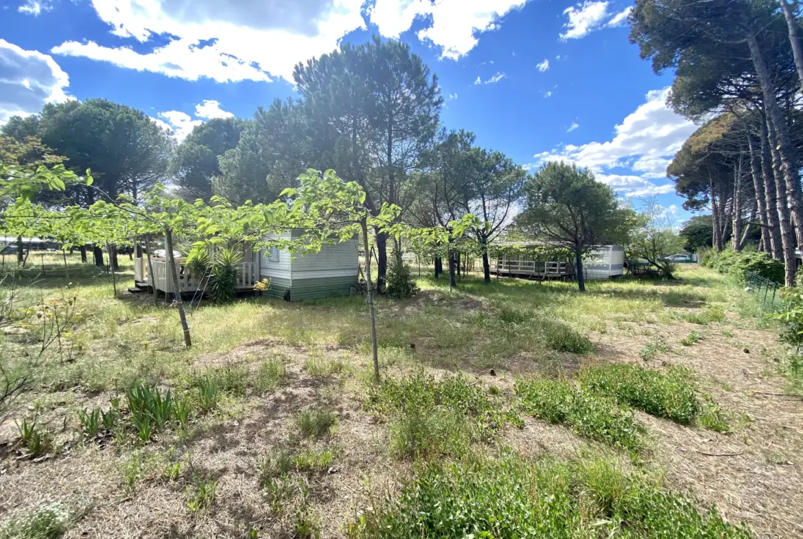 Terrain de loisir de 1614 m² avec 3 mobil-homes à VIAS plage 