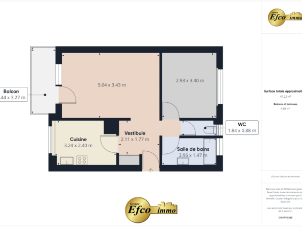 À vendre : Appartement T2 lumineux à Saint-Louis 