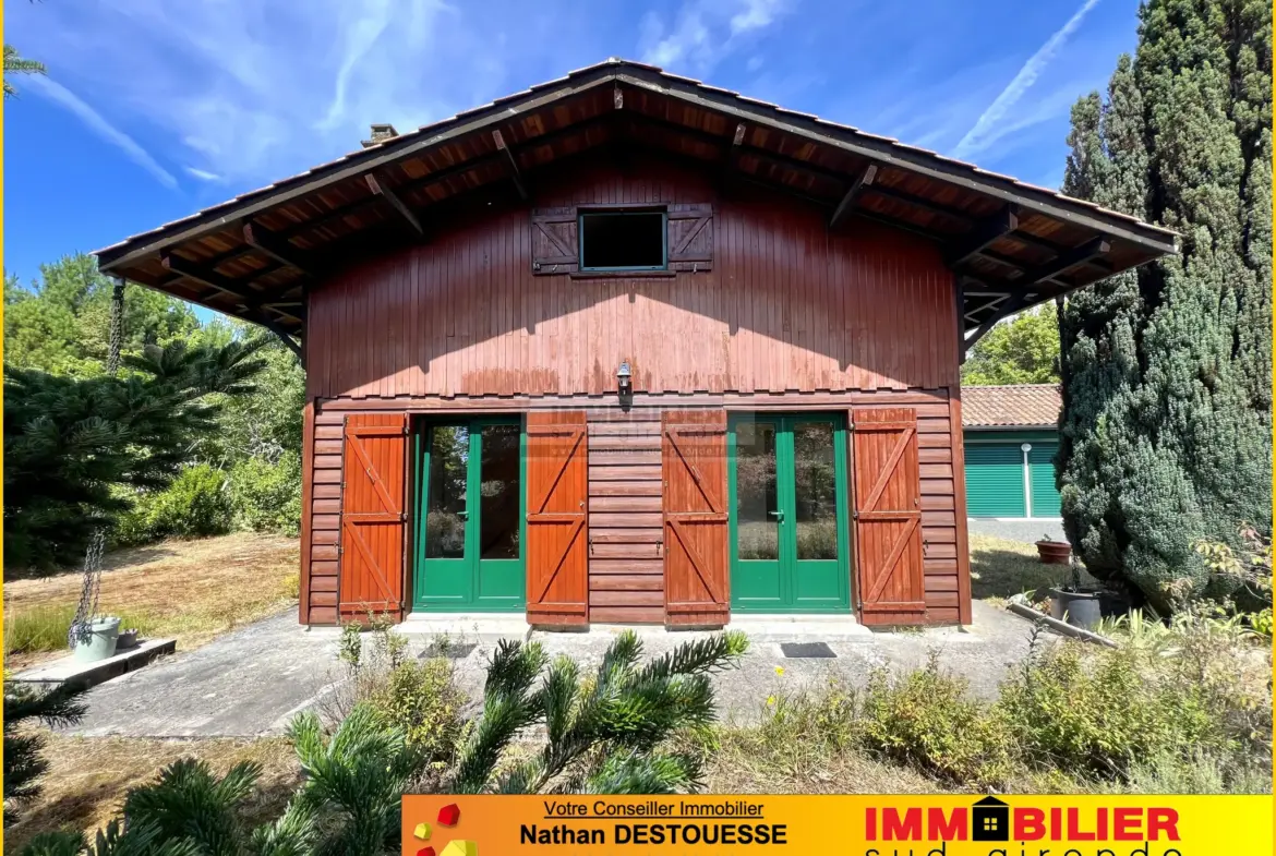 Maison en bois type chalet avec garage à Saint-Michel de Rieufret 