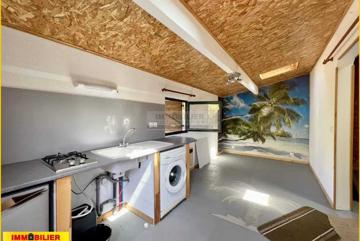 Maison en bois type chalet avec garage à Saint-Michel de Rieufret 