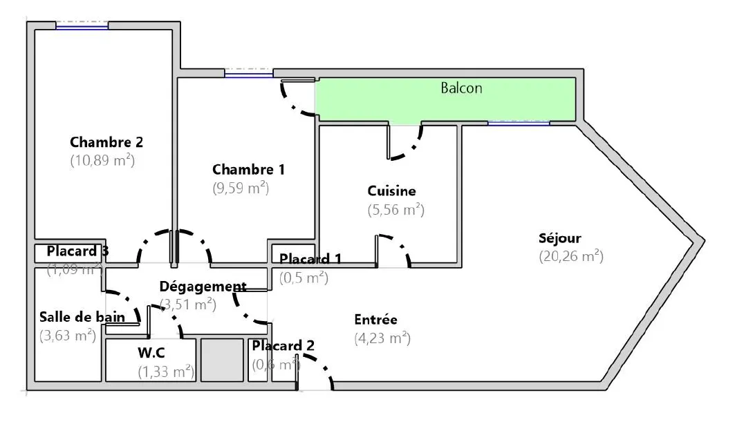 Appartement lumineux 3 pièces à vendre à Antony 
