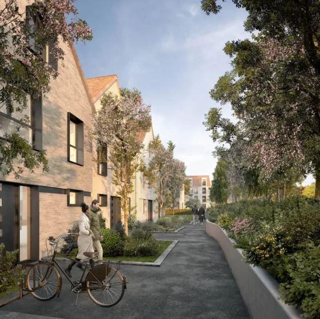 Appartement 2 pièces neuf de 42 m² avec jardin de 10,83 m² et terrasse de 4,92 m² à Marly-le-Roi, exposition Nord-Ouest.