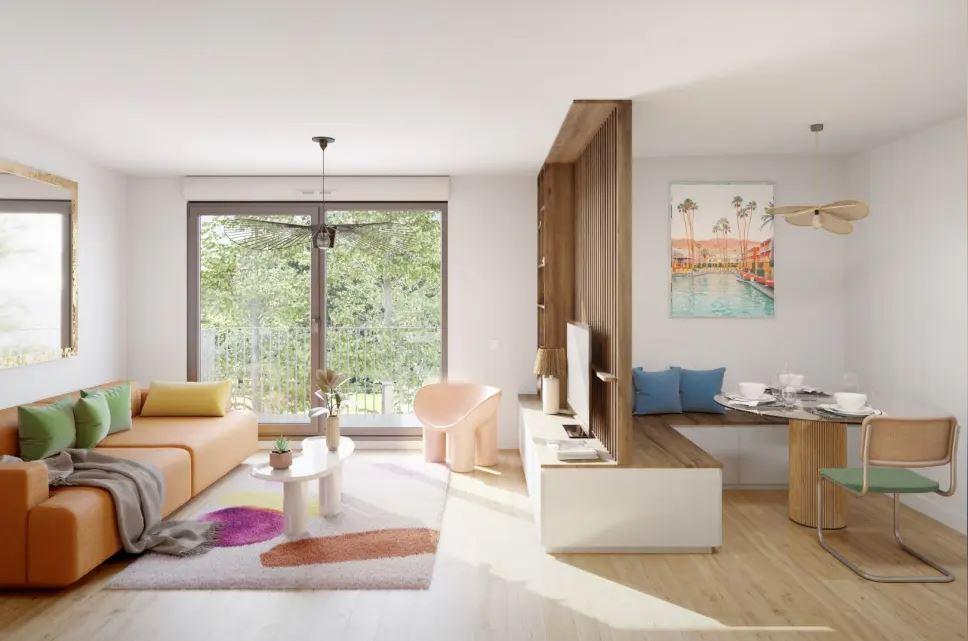 Appartement 2 pièces neuf de 42 m² avec jardin de 10,83 m² et terrasse de 4,92 m² à Marly-le-Roi, exposition Nord-Ouest.