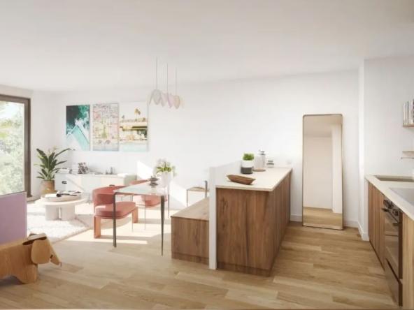 Appartement 2 pièces neuf de 42 m² avec jardin de 10,83 m² et terrasse de 4,92 m² à Marly-le-Roi, exposition Nord-Ouest.