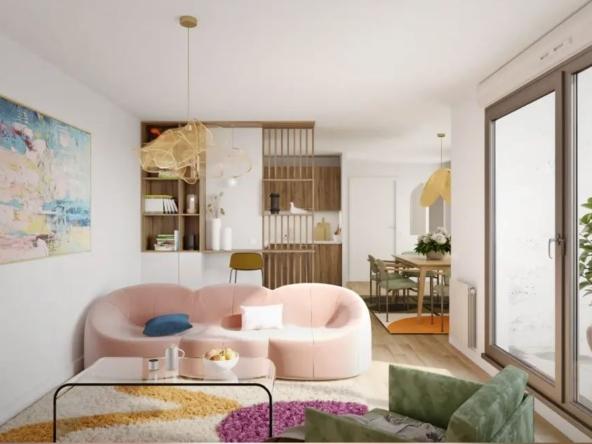 Appartement 2 pièces neuf de 42 m² avec jardin de 10,83 m² et terrasse de 4,92 m² à Marly-le-Roi, exposition Nord-Ouest.