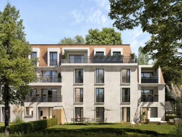 Appartement 2 pièces neuf de 42 m² avec jardin de 10,83 m² et terrasse de 4,92 m² à Marly-le-Roi, exposition Nord-Ouest.