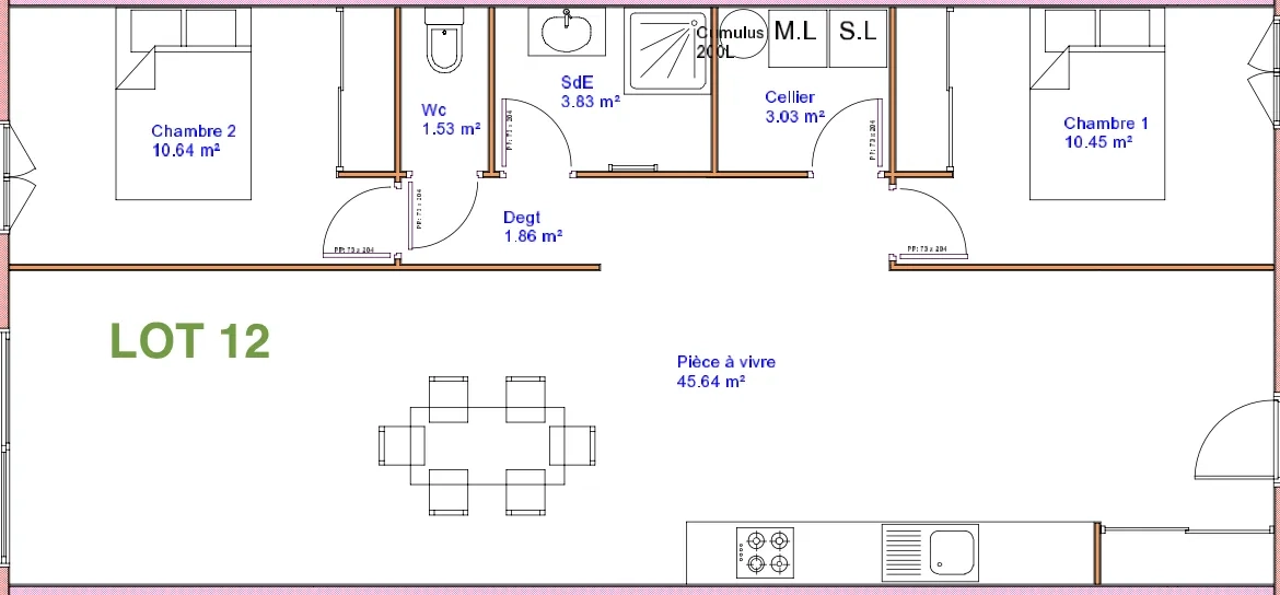 Maison rénovée avec jardin à Médis - 74,92 m², 2 chambres et parking 
