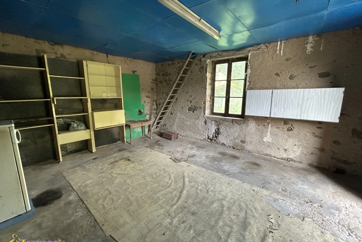 Maison en pierre de 75 m² avec terrain et atelier à Châteldon 